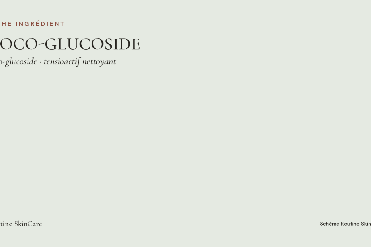 Schéma : le coco-glucoside est un tensioactif qui nettoie et fait mousser dans un nettoyant pour le visage