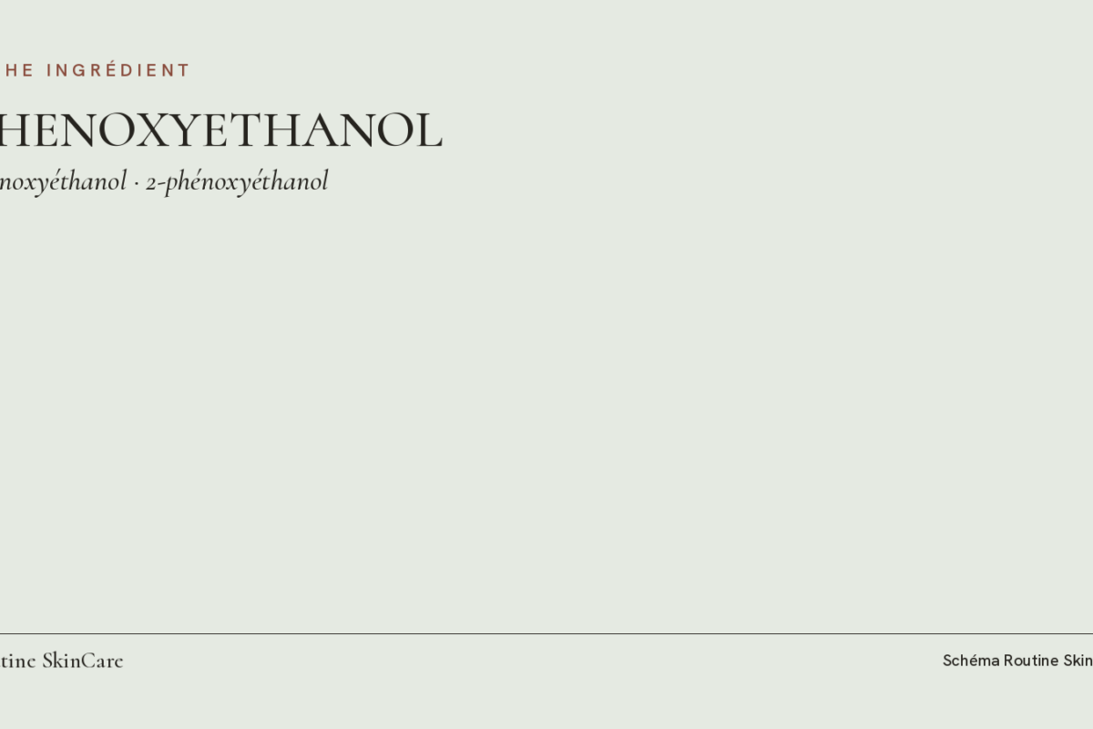 Schéma : fiche ingrédient du phénoxyéthanol (PHENOXYETHANOL), conservateur aussi appelé 2-phénoxyéthanol